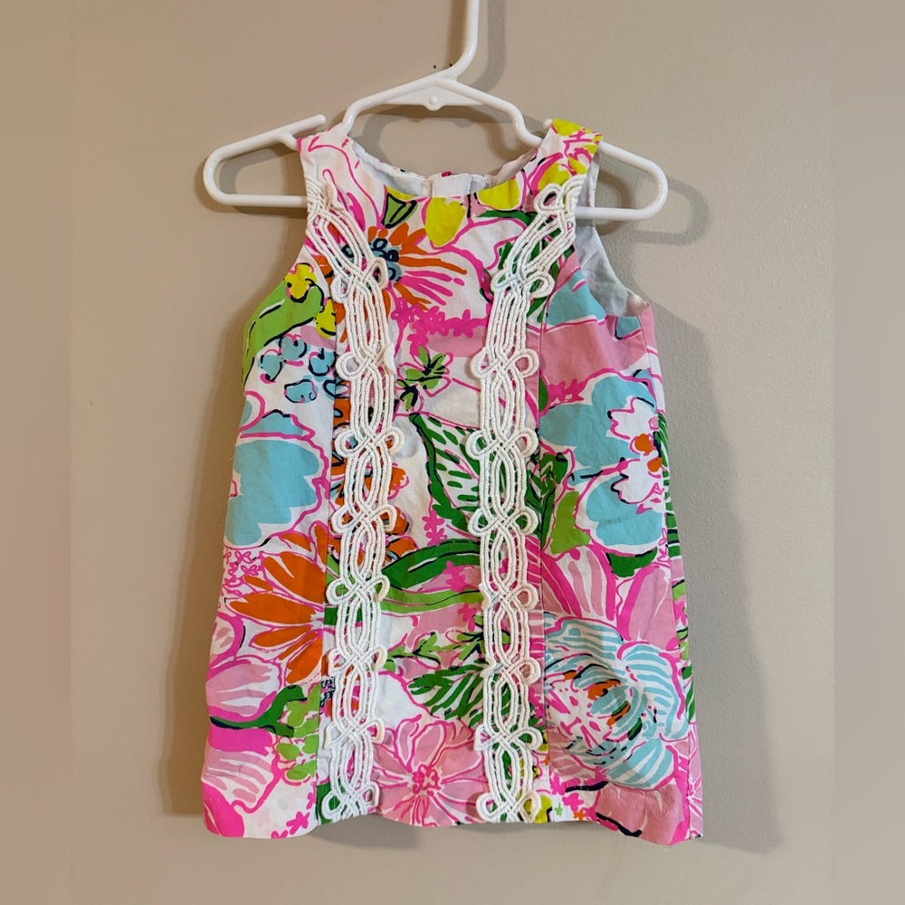 Lily Pulitzer Floral Lace-Trim Pink Sundress 2T